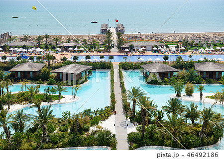 The beach of luxury hotel, Antalya, Turkey. The beach of luxury hotel, Antalya, Turkey. 46492186