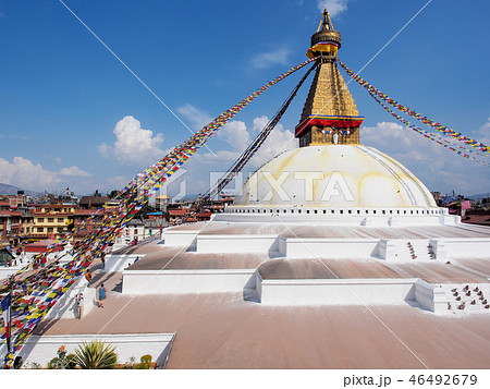 ネパール カトマンズ ボダナート寺院 Boudhanath Stupa Kathmanduの写真素材