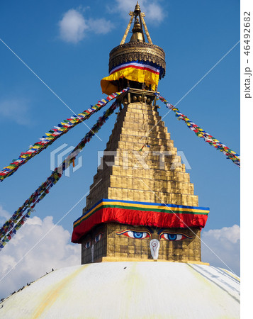 ネパール カトマンズ ボダナート寺院 Bouddhanath Stupa Kathmanduの写真素材