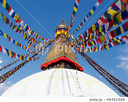 ネパール カトマンズ ボダナート寺院 Boudhanath Stupa Kathmanduの写真素材