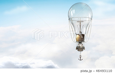 Man travel in aerostat Man travel in aerostat 46493110