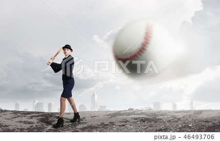 Baseball girl training Baseball girl training 46493706