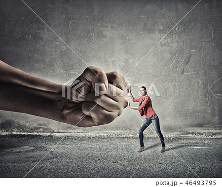 Woman undergo authority power Woman undergo authority power 46493795