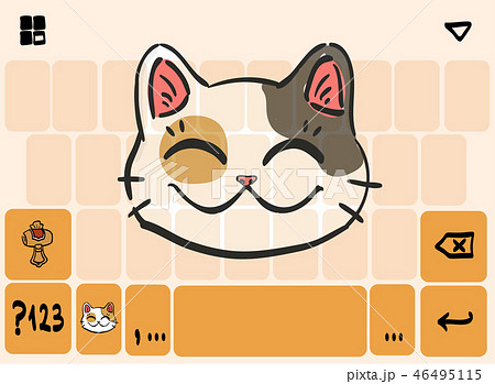 Mobile keyboard template theme with lucky cat head Mobile keyboard template theme with lucky cat head 46495115