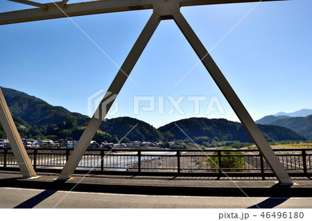 身延橋と富士川 46496180