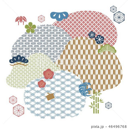 Japanese pattern and icons vector. Geometric Japanese pattern and icons vector. Geometric 46496768