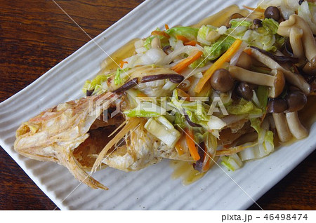 イトヨリダイの野菜餡かけ　白身魚の野菜餡かけ　イトヨリダイ　イトヨリ　白身魚　野菜餡かけ 46498474