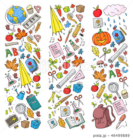 Vector seamless pattern with school and education icons. 46499889