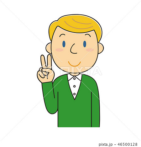 ピースサインをする外国人男性 46500128