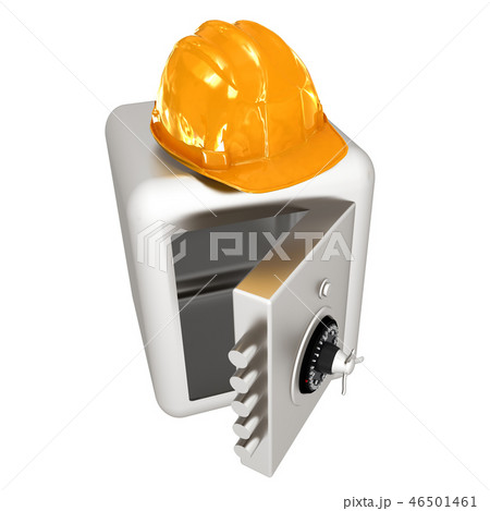 Safe and hard hat. Technology icon. 3d render 46501461