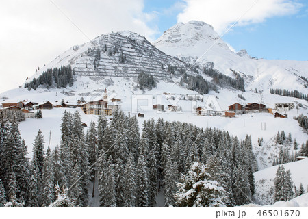 The alpine village of Warth-Schrocken, in Austria 46501670