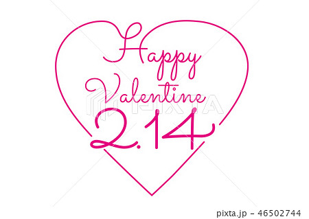 バレンタインデーロゴマーク筆記体 ハート型 Happy Valentine2 14のイラスト素材 46502744 Pixta