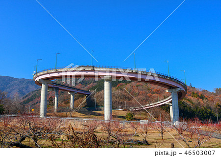 ループ橋　桃花橋　山梨県　南アルプス市 46503007