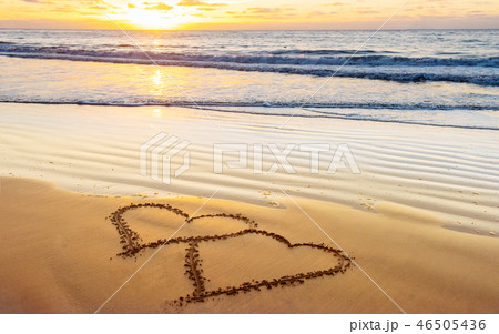 Love, heart on sea beach 46505436