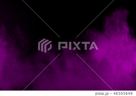 Abstract purple smoke flowed in black background. 46505649