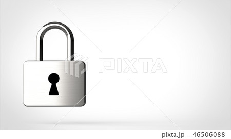 南京錠 シルバー 正面 左のイラスト素材