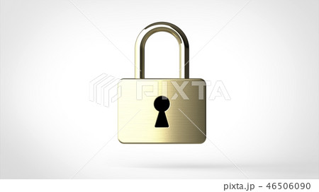 南京錠 ゴールド 正面のイラスト素材