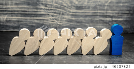 Leader businessman stops falling dominoes. Leader businessman stops falling dominoes. 46507322