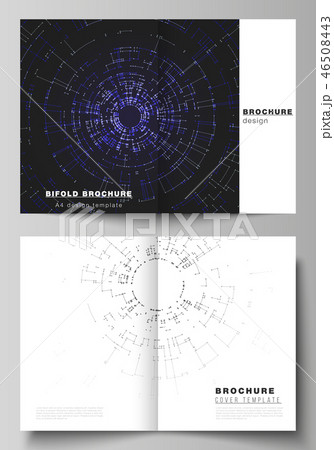 The vector layout of two A4 format cover mockups design templates for bifold brochure, flyer 46508443