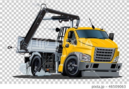 Vector Cartoon Lkw Truck with Crane isolated 46509063