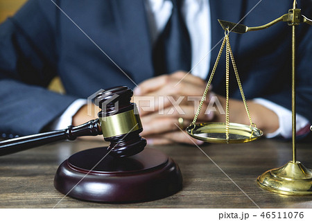 Legal law, advice and justice concept, male lawyer or notary wor 46511076