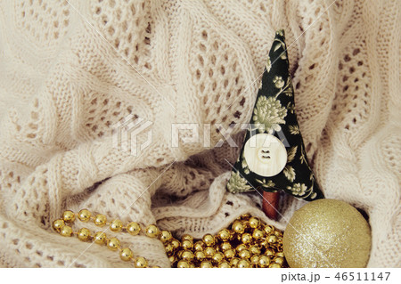 textile handmade toy fir tree for Christmas. Photo 46511147