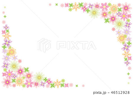 花のフレーム 背景素材 ポストカードのイラスト素材