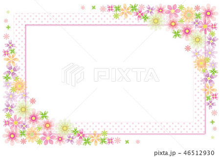 花のフレーム 背景素材 ポストカードのイラスト素材 46512930 Pixta