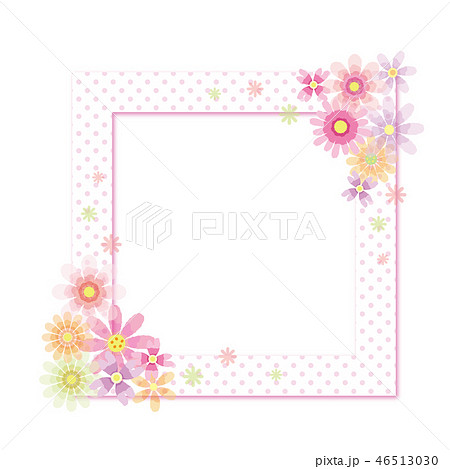 花のフレーム 正方形のイラスト素材