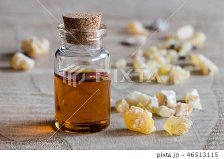 A bottle of frankincense essential oil and resin 46513115