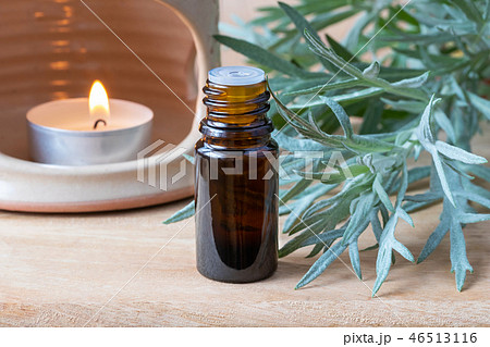 A bottle of wormwood essential oil 46513116