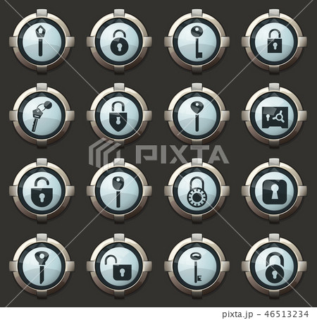 Lock and Key icons set Lock and Key icons set 46513234