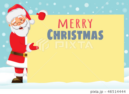 Santa Claus holding banner 46514444