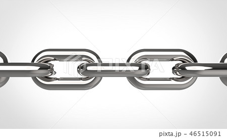 鎖 シルバー 白背景 正面 アップ 鎖 シルバー 白背景 正面 アップ 46515091