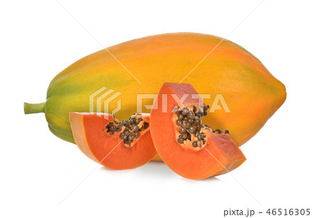 ripe papaya isolated on a white background ripe papaya isolated on a white background 46516305