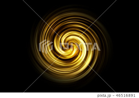 Abstract spiral tunnel with gold smoke on black 46516891
