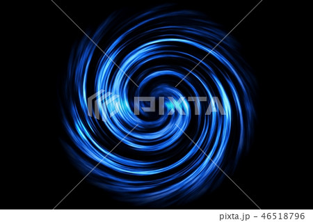 Glowing spiral tunnel with blue smoke on black 46518796