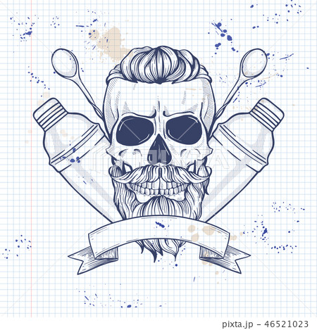 Sketch, barman skull Sketch, barman skull 46521023