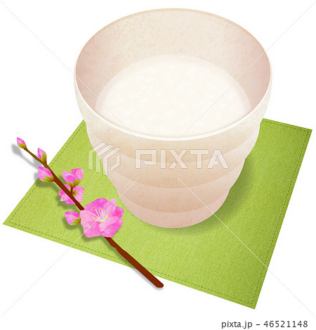 甘酒 桃の花のイラスト素材
