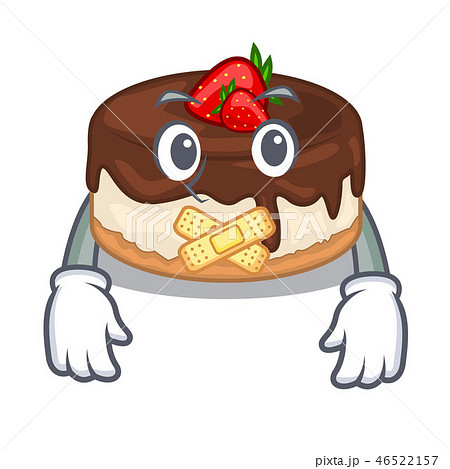 Silent cake berries with cream on mascot 46522157