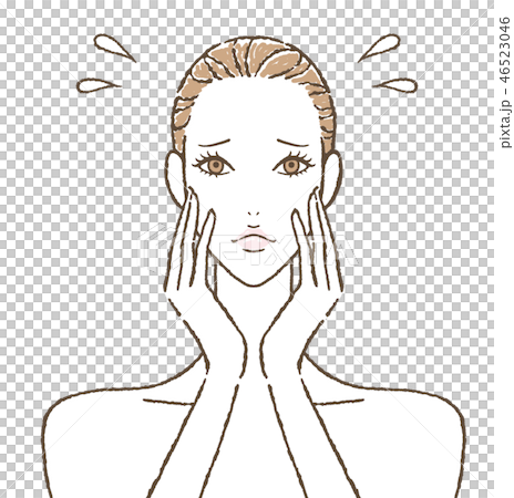 Displeased woman skin care Displeased woman skin care 46523046