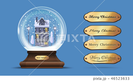 Snow globe with a house under the snow 46523633