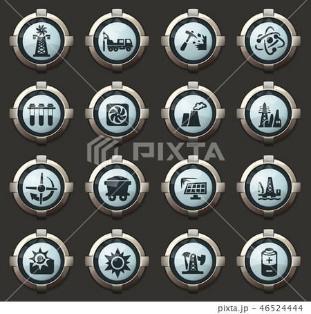Fuel Power generation icons set Fuel Power generation icons set 46524444