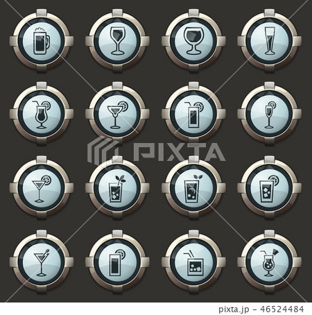 Glasses and cups icons set Glasses and cups icons set 46524484