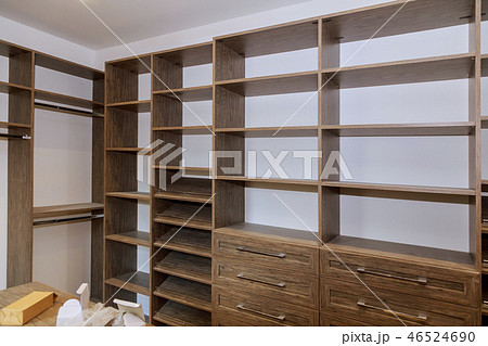 Large with in closet with many shelves and drawers. Large with in closet with many shelves and drawers. 46524690