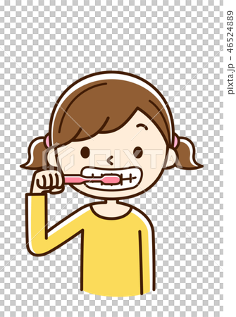歯磨き　女の子 46524889