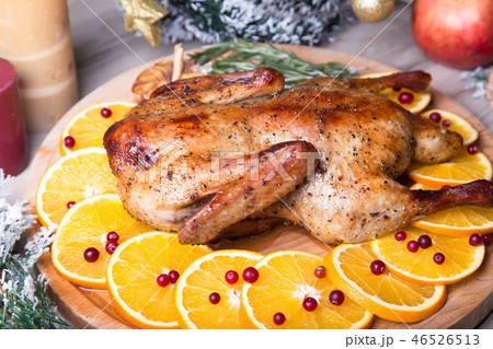 Christmas duck with oranges whole baked 46526513