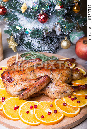 Christmas duck with oranges whole baked Christmas duck with oranges whole baked 46526517