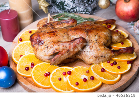 Christmas duck with oranges whole baked 46526519