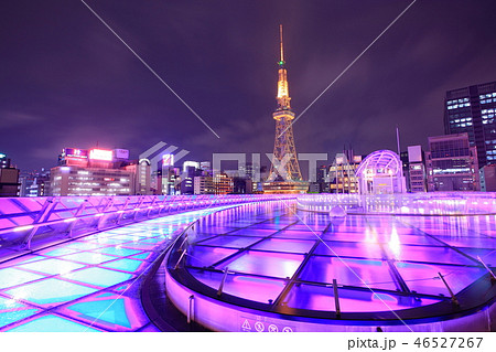 名古屋テレビ塔と水の宇宙船の夜景 名古屋テレビ塔と水の宇宙船の夜景 46527267